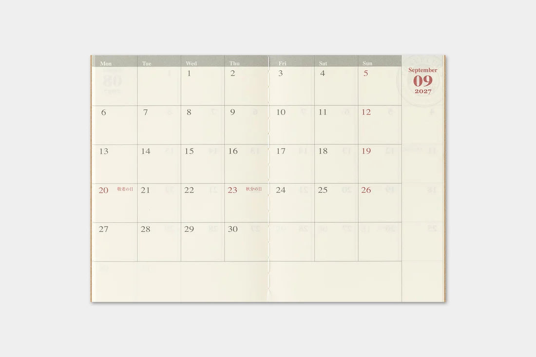 2027 TRAVELER'S Diary Monthly (Passport Size)