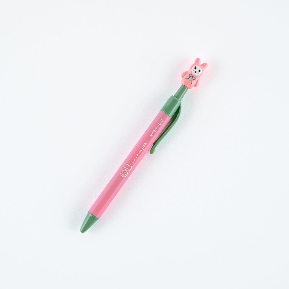 Yumi Kitagishi White Cat Bunny Ballpoint Pen · Hobonichi