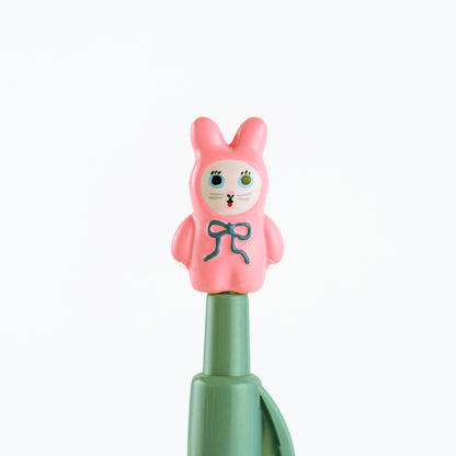 Yumi Kitagishi White Cat Bunny Ballpoint Pen · Hobonichi