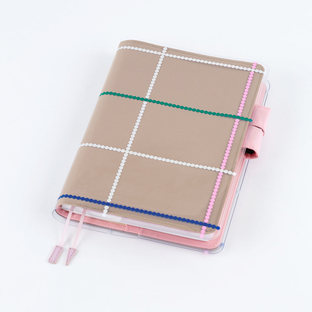 Hobonichi Yoshie Watanabe Dotted Plaid Clear Cover《A5 Fabric Cover on Cover》