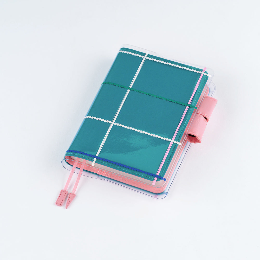 Hobonichi Yoshie Watanabe: Dotted Plaid Clear Cover《A6 Fabric Cover on Cover》