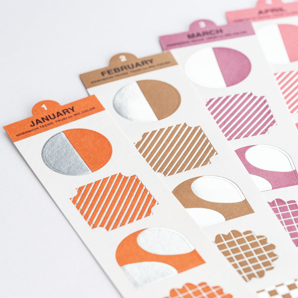 TSUKI no IRO: Bookmark-Style Foil-Pressed Stickers · Hobonichi