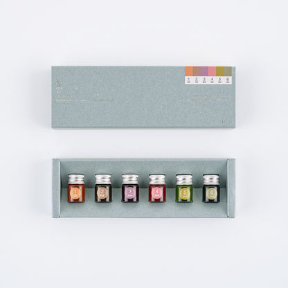 Kakimori x TSUKI no IRO: Mini Ink Bottle Set (Jan-Jun) · Hobonichi