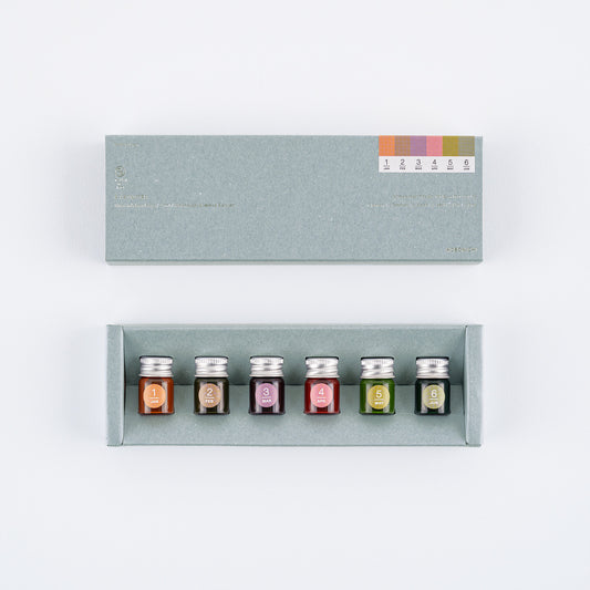 Kakimori x TSUKI no IRO: Mini Ink Bottle Set (Jan-Jun) · Hobonichi