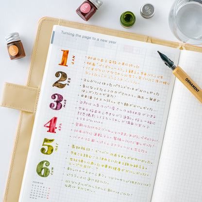 Kakimori x TSUKI no IRO: Mini Ink Bottle Set (Jan-Jun) · Hobonichi
