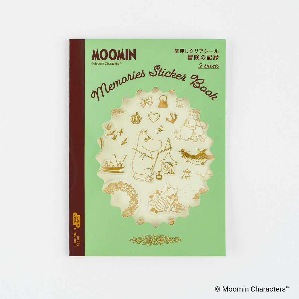 Moomin Foil-Stamped Clear Stickers (Adventure Log) · Hobonichi