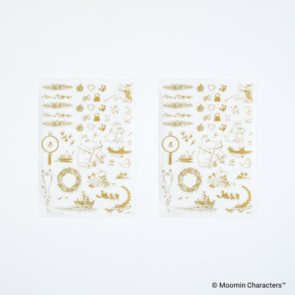Moomin Foil-Stamped Clear Stickers (Adventure Log) · Hobonichi