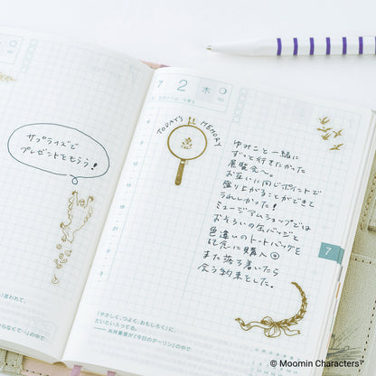 Moomin Foil-Stamped Clear Stickers (Adventure Log) · Hobonichi