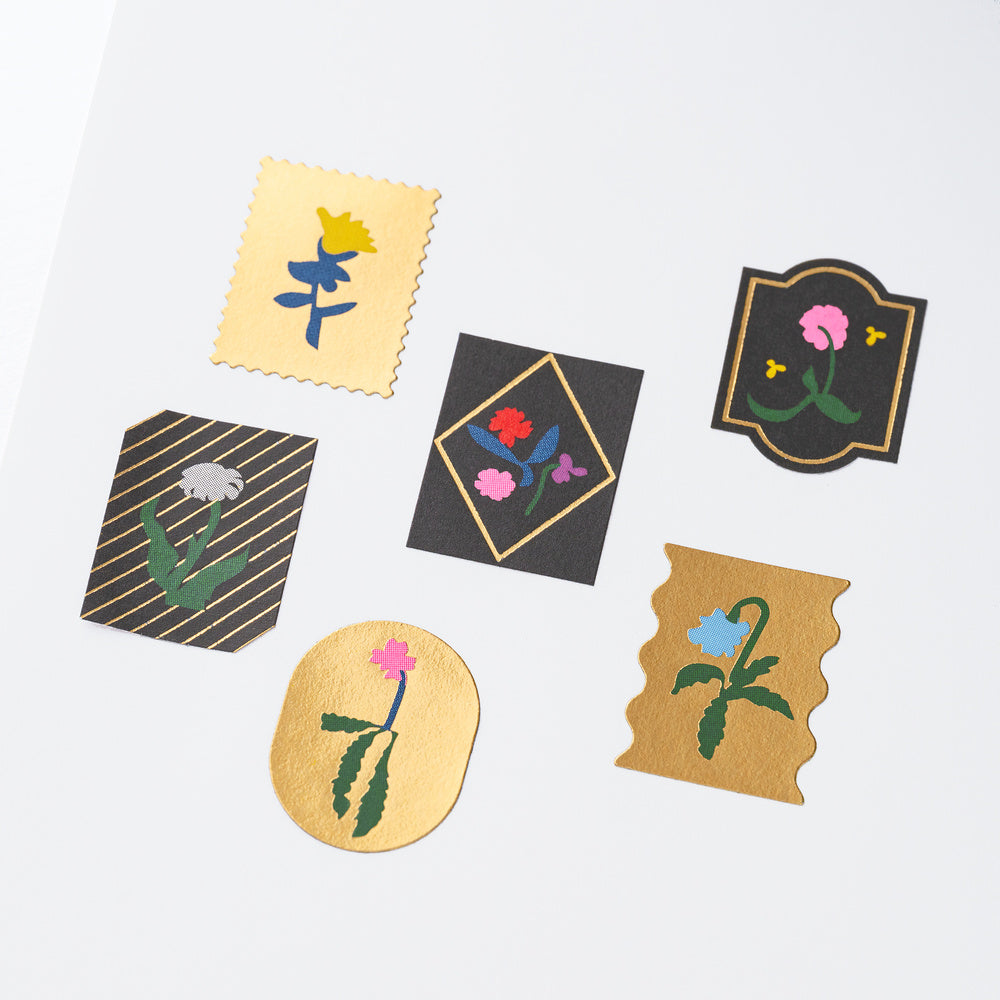 Yoshie Watanabe: Foil-Stamped Stickers (Petit Bloom) · Hobonichi