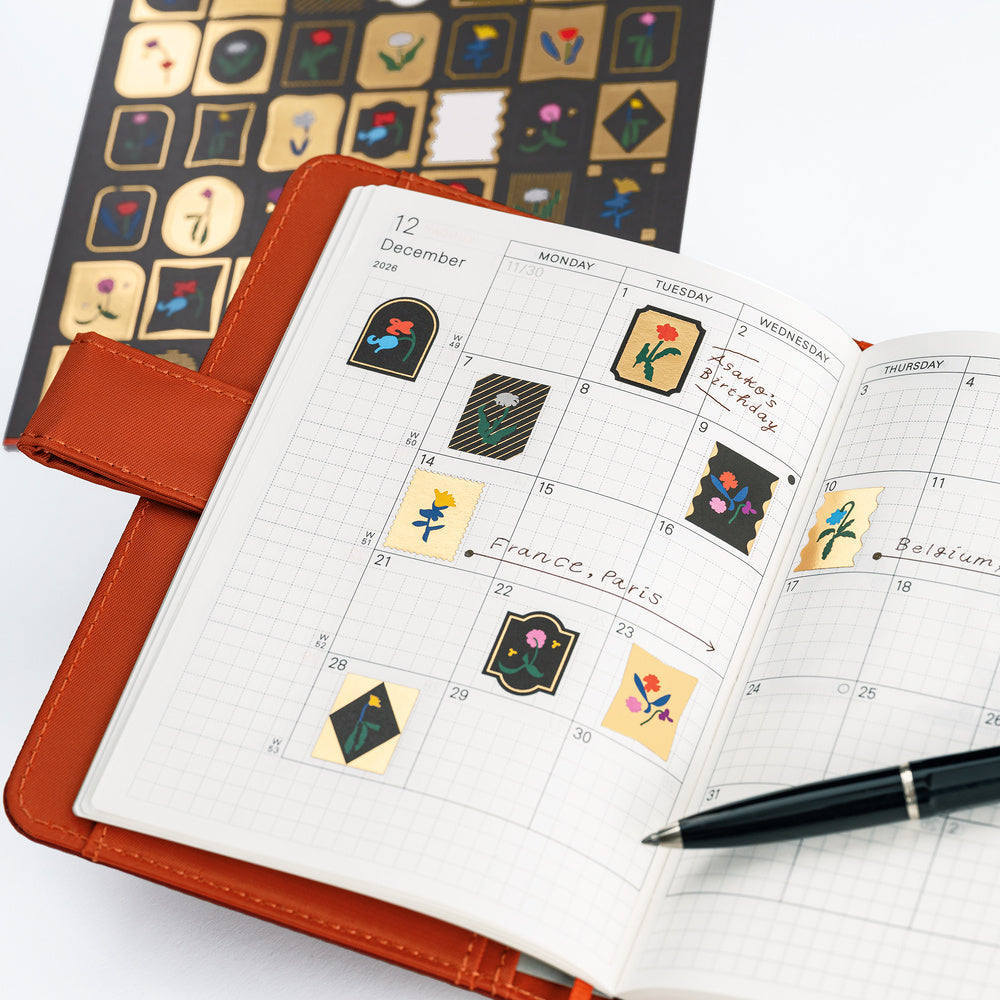 Yoshie Watanabe: Foil-Stamped Stickers (Petit Bloom) · Hobonichi