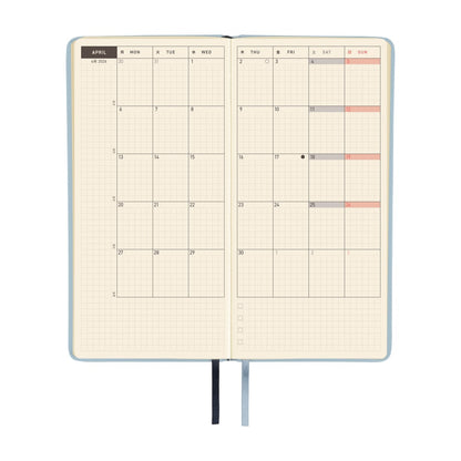 2026 Hobonichi English Weeks / Leather: Snow Blue 《January Start | English》
