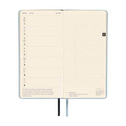 2026 Hobonichi English Weeks / Leather: Snow Blue 《January Start | English》