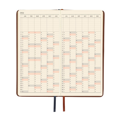 2026 Hobonichi English Weeks / Leather: Wine Brown《January Start | English》