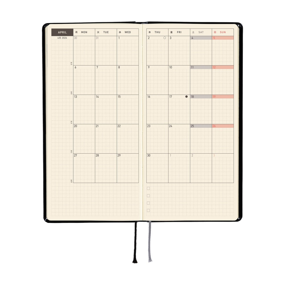2026 Hobonichi English Weeks / Yumi Kitagishi: White Cat’s Daily Life《January Start | English》