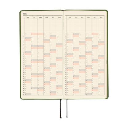 2026 Hobonichi English Weeks Mega / Colors: Antique Green《January Start | English》