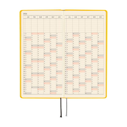2026 Hobonichi English Weeks Mega / Colors: Full Moon Yellow《January Start | English》