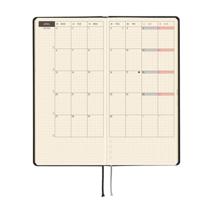 2026 Hobonichi English Weeks / Paper Series: Black Gingham《January Start | English》