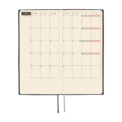2026 Hobonichi English Weeks / White Line: Black《January Start | English》