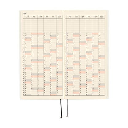 2026 Hobonichi English Weeks / White Line: Ivory《January Start | English》