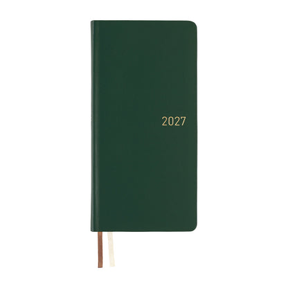 2027 Hobonichi Weeks Leather: Forest Green《ENG/Tall & Slim/Jan start》
