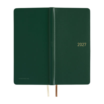 2027 Hobonichi Weeks Leather: Forest Green《ENG/Tall & Slim/Jan start》