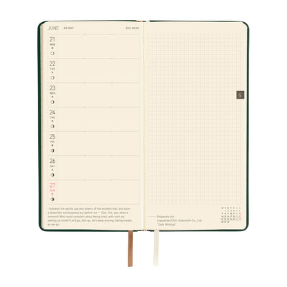 2027 Hobonichi Weeks Leather: Forest Green《ENG/Tall & Slim/Jan start》