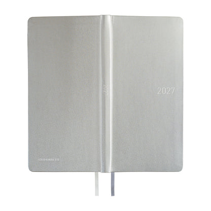 2027 Hobonichi Weeks Leather: Noble Silver《ENG/Tall & Slim/Jan start》