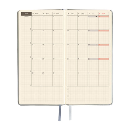 2027 Hobonichi Weeks Leather: Noble Silver《ENG/Tall & Slim/Jan start》