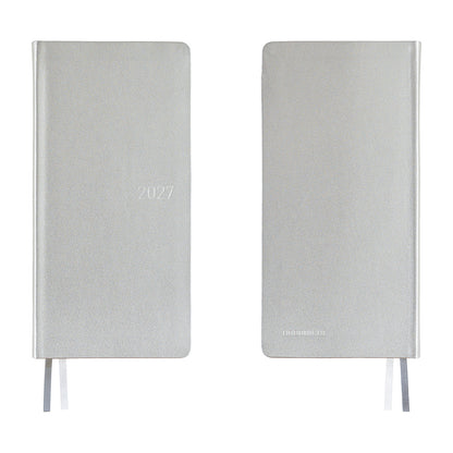 2027 Hobonichi Weeks Leather: Noble Silver《ENG/Tall & Slim/Jan start》