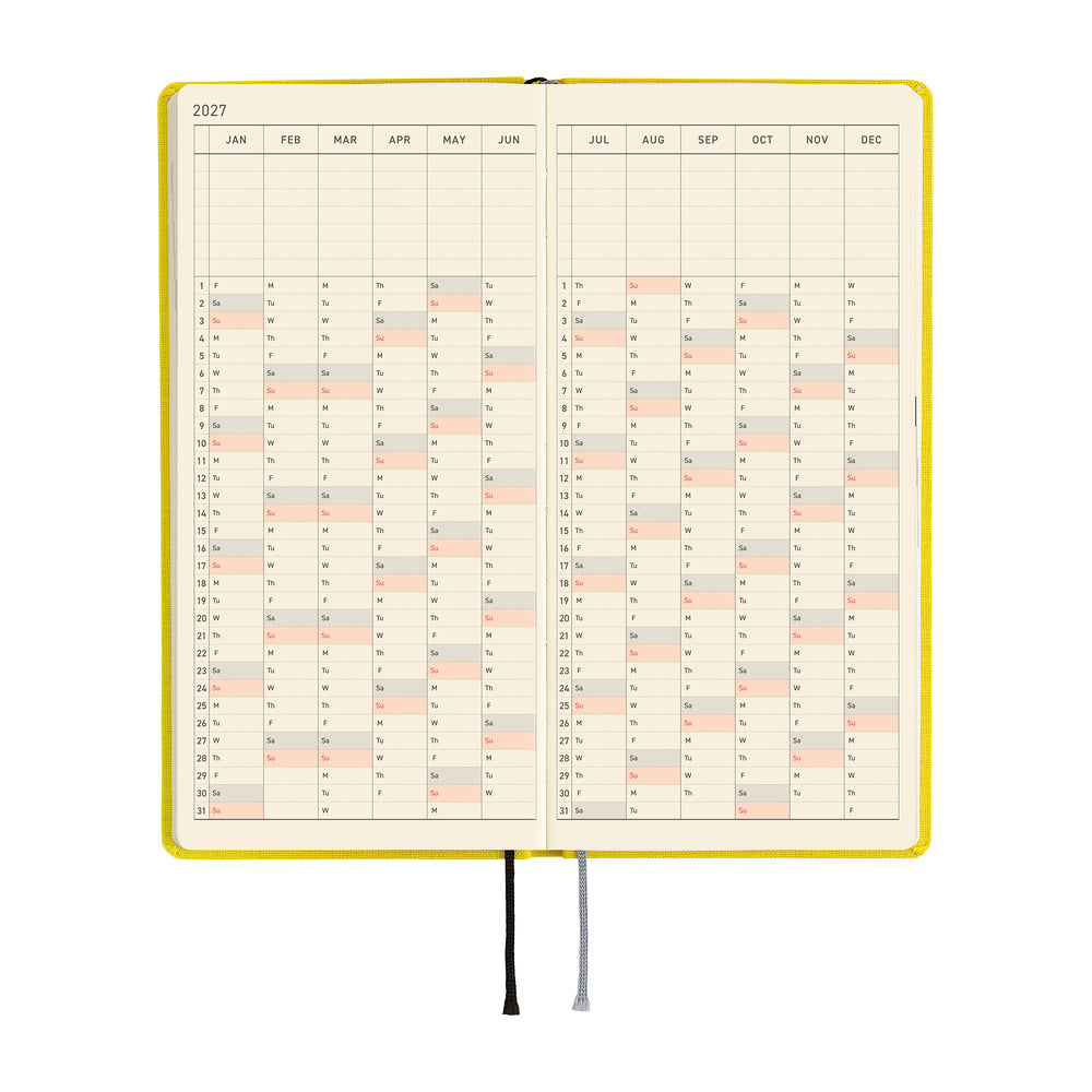 2027 Hobonichi Weeks Colors: Canaria Yellow《ENG/Tall & Slim/Jan start》
