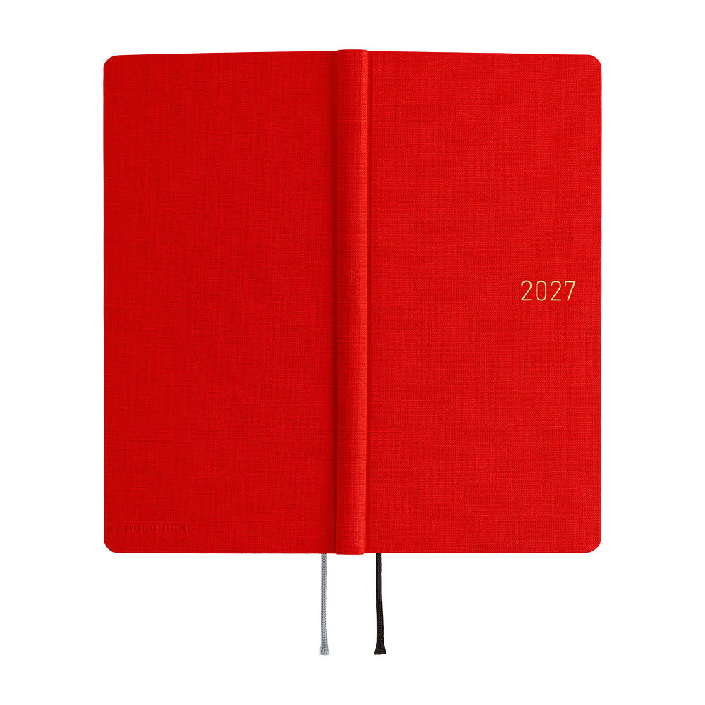 2027 Hobonichi Weeks Colors: Poppy Red《ENG/Tall & Slim/Jan start》