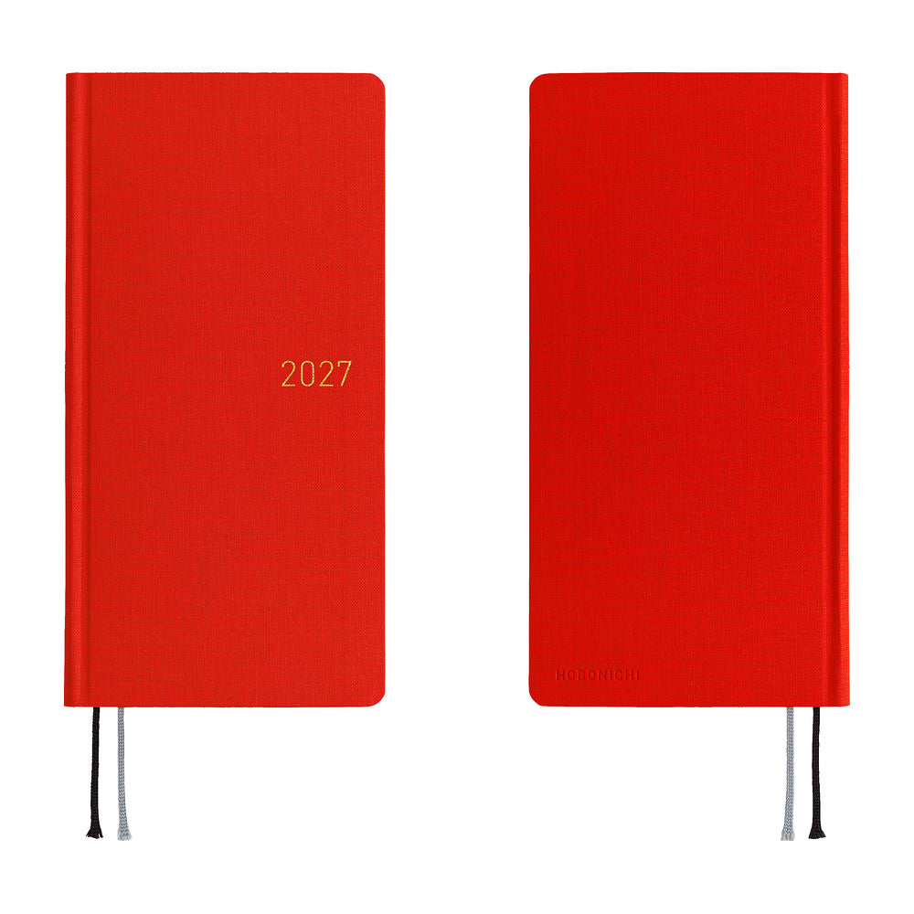 2027 Hobonichi Weeks Colors: Poppy Red《ENG/Tall & Slim/Jan start》