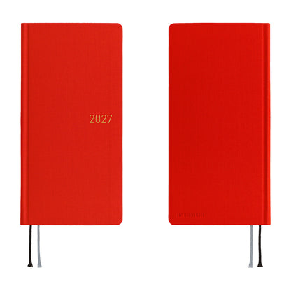2027 Hobonichi Weeks Colors: Poppy Red《ENG/Tall & Slim/Jan start》