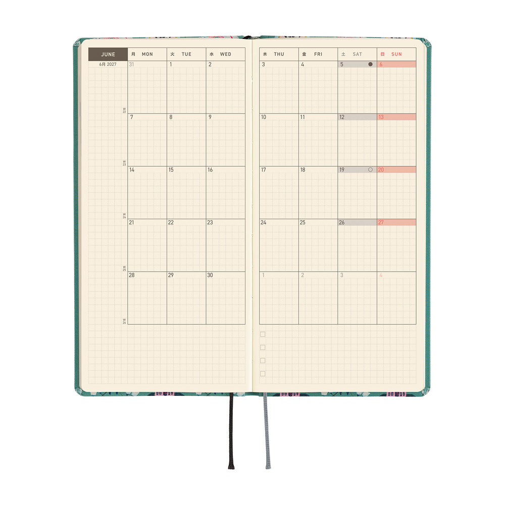 2027 Hobonichi Weeks Yumi Kitagishi: White Cat Wallpaper《ENG/Tall & Slim/Jan start》