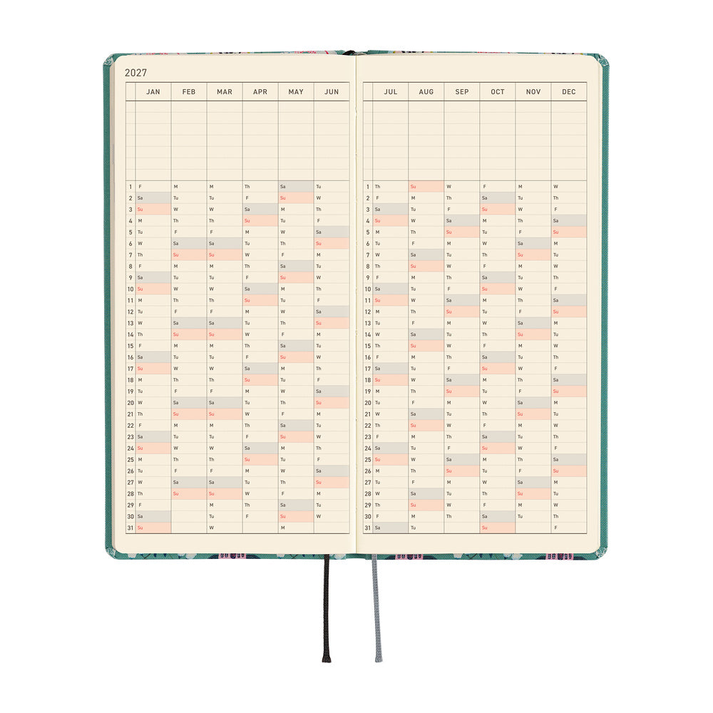 2027 Hobonichi Weeks Yumi Kitagishi: White Cat Wallpaper《ENG/Tall & Slim/Jan start》