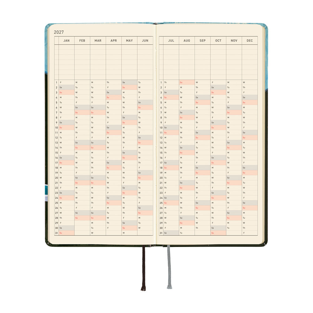 2027 Hobonichi Weeks Hiroko Kubota: Meteor Shower in the Light Blue Forest《ENG/Tall & Slim/Jan start》