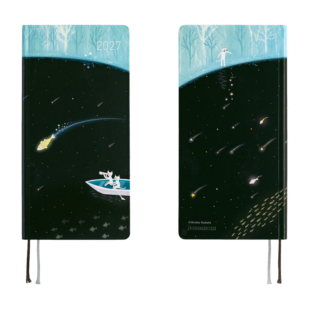2027 Hobonichi Weeks Hiroko Kubota: Meteor Shower in the Light Blue Forest《ENG/Tall & Slim/Jan start》