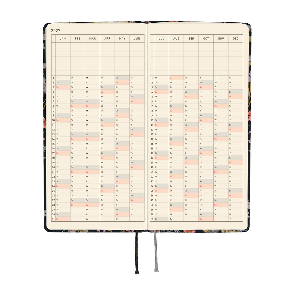 2027 Hobonichi Weeks Liberty Fabrics: Floral Remedy《ENG/Tall & Slim/Jan start》