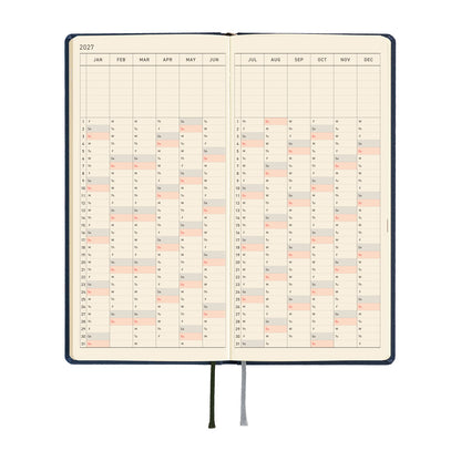 2027 Hobonichi Weeks MEGA Colors: Midnight Blue《ENG/Tall & Slim/MEGA/Jan start》