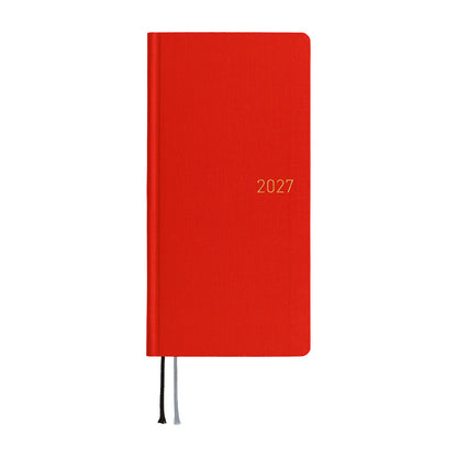 2027 Hobonichi Weeks MEGA Colors: Poppy Red《ENG/Tall & Slim/MEGA/Jan start》
