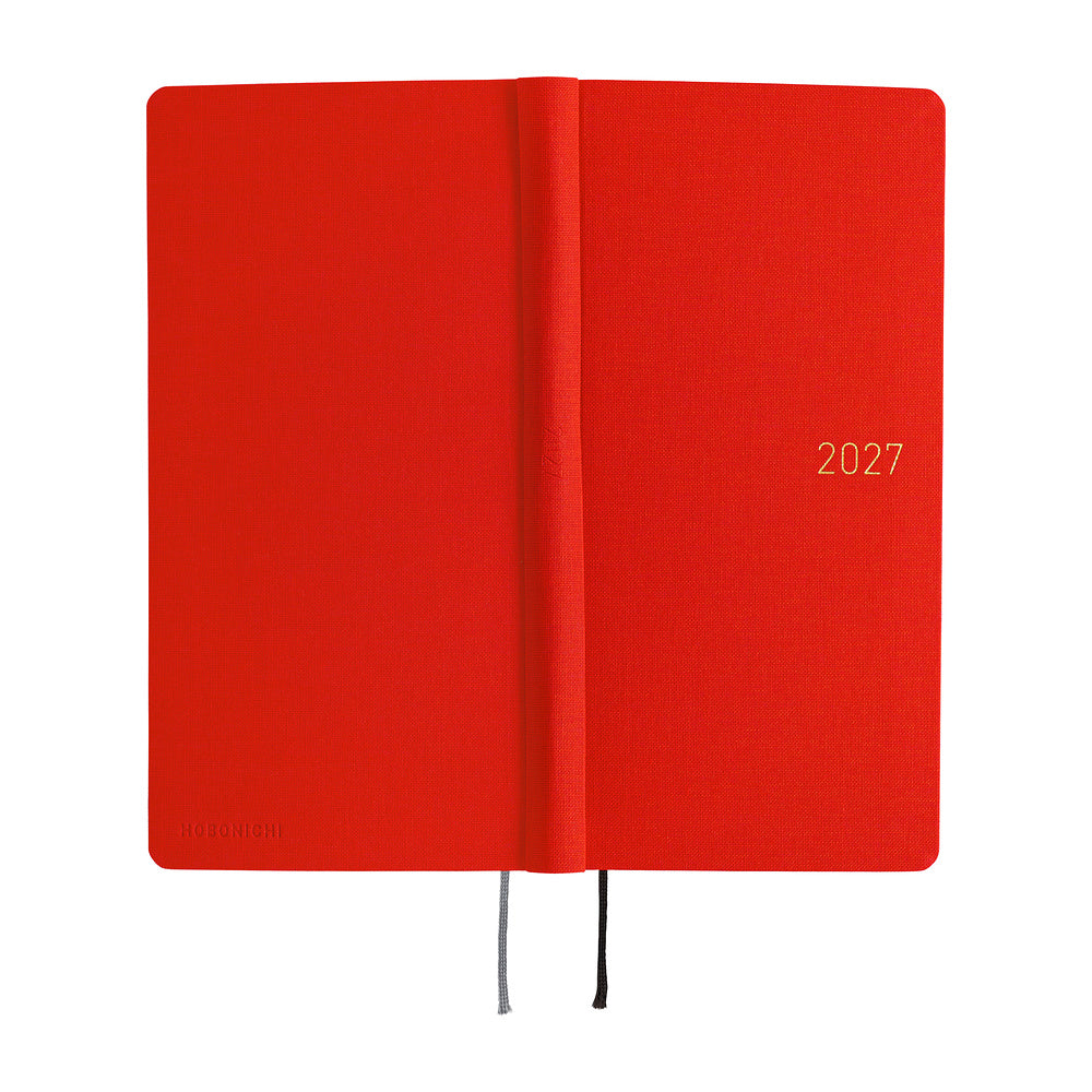 2027 Hobonichi Weeks MEGA Colors: Poppy Red《ENG/Tall & Slim/MEGA/Jan start》