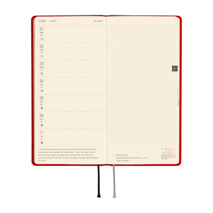 2027 Hobonichi Weeks MEGA Colors: Poppy Red《ENG/Tall & Slim/MEGA/Jan start》
