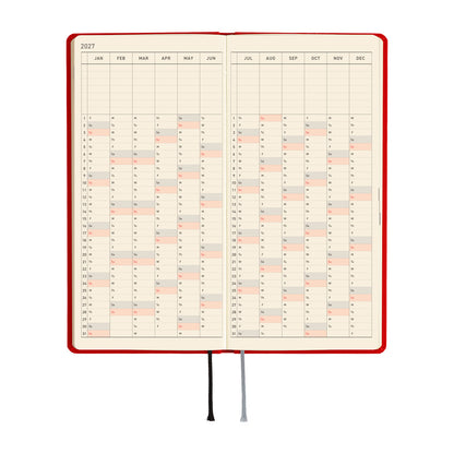 2027 Hobonichi Weeks MEGA Colors: Poppy Red《ENG/Tall & Slim/MEGA/Jan start》