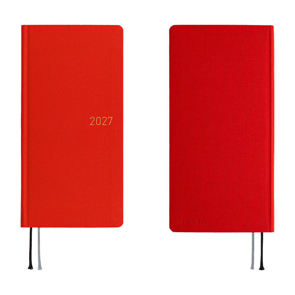 2027 Hobonichi Weeks MEGA Colors: Poppy Red《ENG/Tall & Slim/MEGA/Jan start》