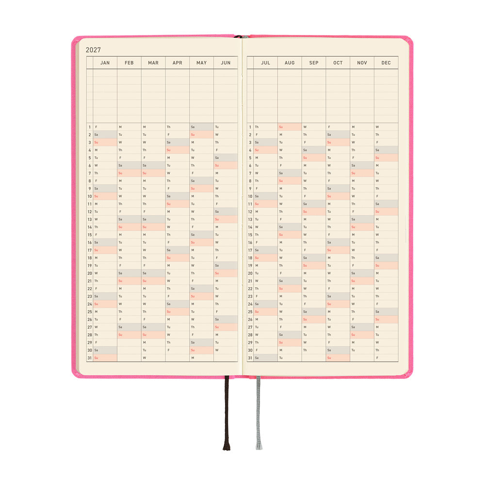 2027 Hobonichi Weeks MEGA Colors: Pink Sapphire《ENG/Tall & Slim/MEGA/Jan start》