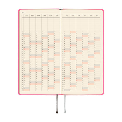 2027 Hobonichi Weeks MEGA Colors: Pink Sapphire《ENG/Tall & Slim/MEGA/Jan start》