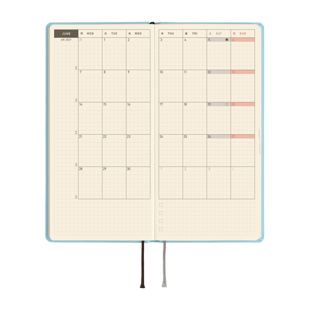 2027 Hobonichi Weeks MEGA Colors: Sea Glass《ENG/Tall & Slim/MEGA/Jan start》
