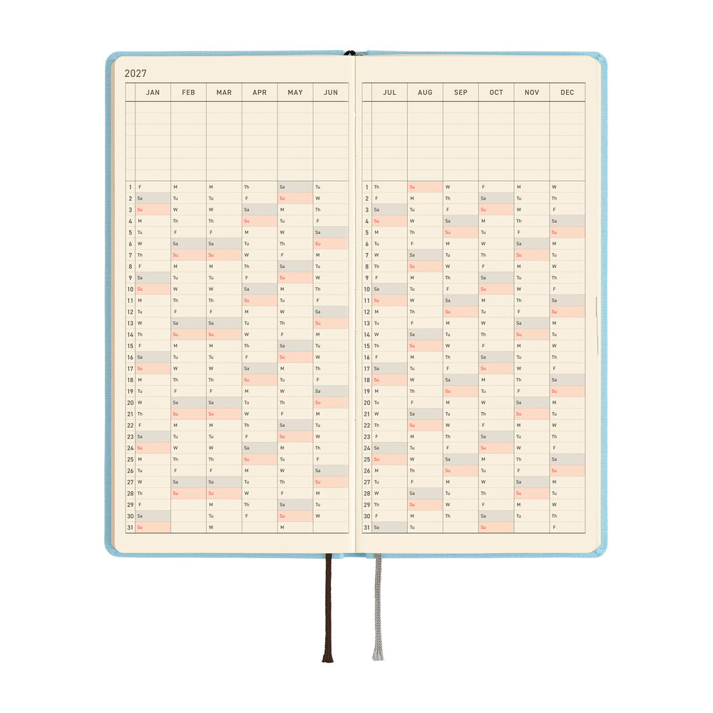 2027 Hobonichi Weeks MEGA Colors: Sea Glass《ENG/Tall & Slim/MEGA/Jan start》