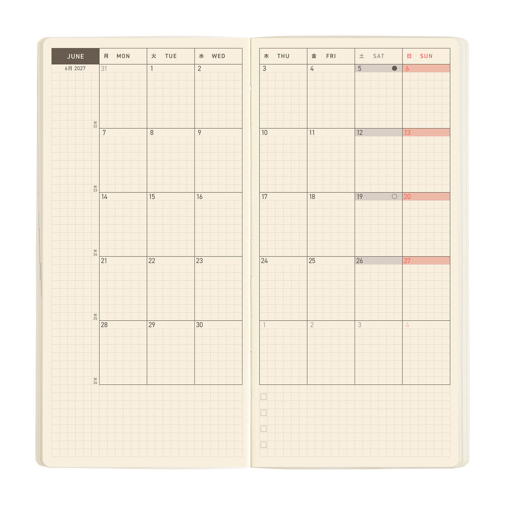 2027 Hobonichi Weeks MEGA Sneaker: Mandarin Orange《ENG/Tall & Slim/MEGA/Jan start》