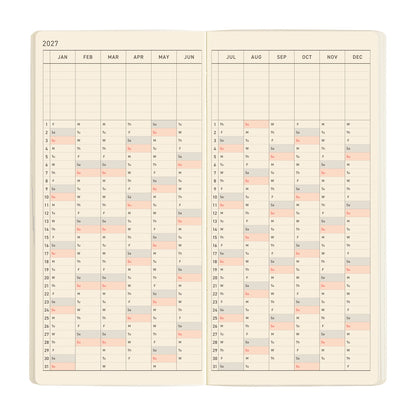 2027 Hobonichi Weeks MEGA Sneaker: Mandarin Orange《ENG/Tall & Slim/MEGA/Jan start》